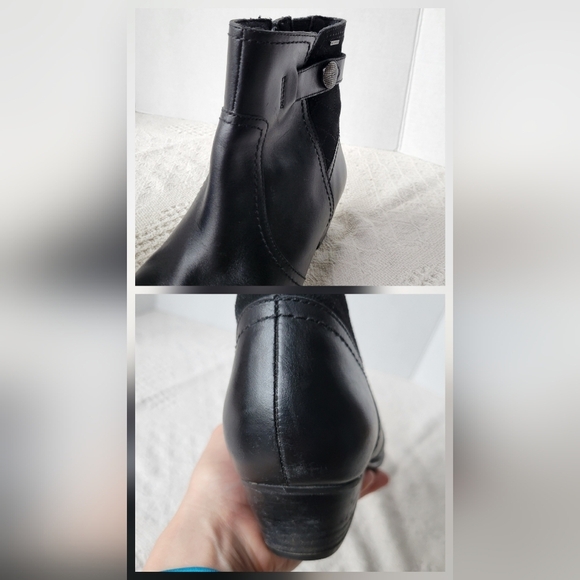 Avalon Leather Slip On Zipper Black Casual Everyday Boots - Picture 7 of 11